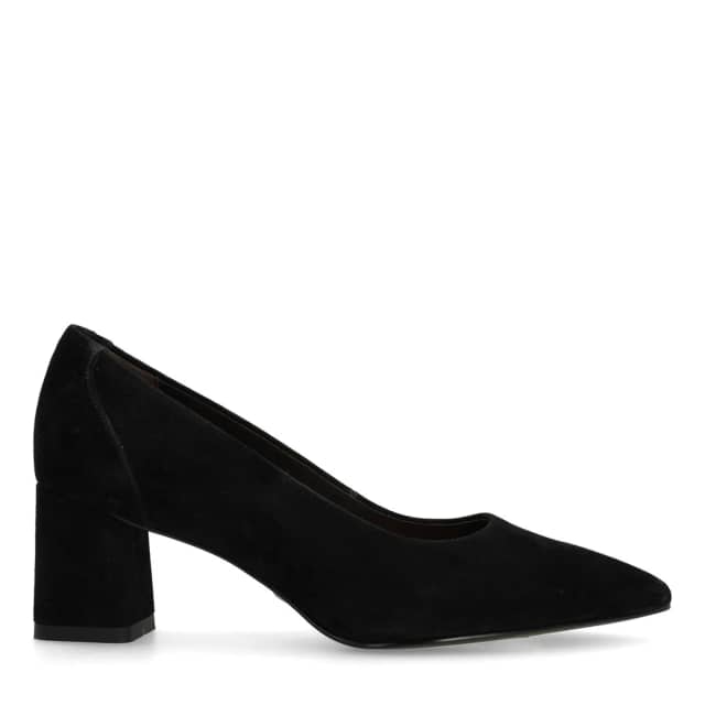 No Stress Zwarte Suède Pumps Met Blokhak Van 6 Cm