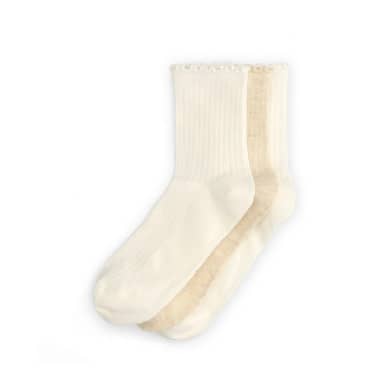 Manfield Manfield Beige 3-pack Sokken Met Ribbel Randje