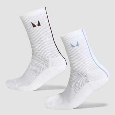 MP Stripe Running Socks (2 Pack) - Milk Chocolate/Denim Blue - UK