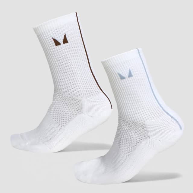 Myprotein MP Stripe Running Socks (2 Pack) - Milk Chocolate/Denim Blue - UK