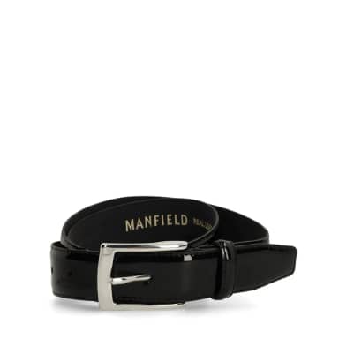 Manfield Manfield Zwarte Lakleren Riem