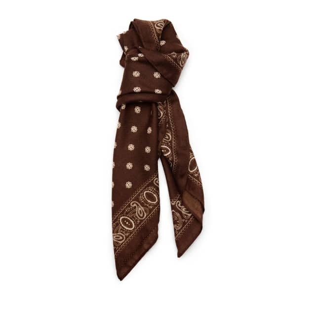 Manfield Bruin Sjaaltje Met Beige Details