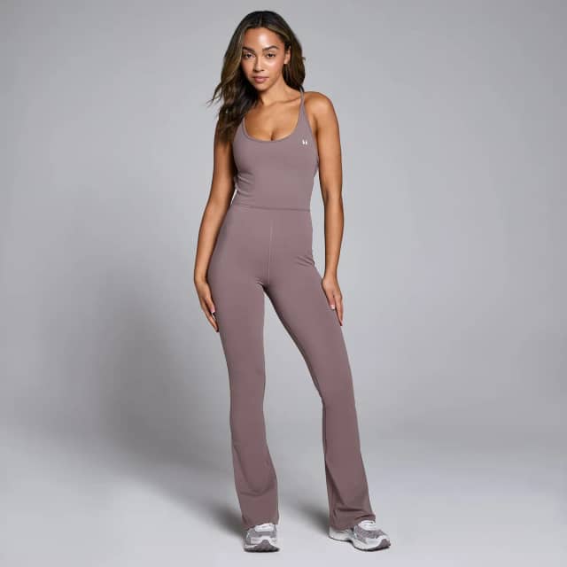 Myprotein MP Tempo alles-in-één jumpsuit met uitlopende broekspijpen voor dames - Mokka