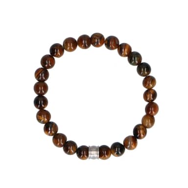 Manfield Bruine Heren Kralen Armband