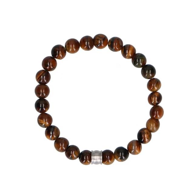 Manfield Bruine Heren Kralen Armband