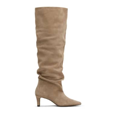 Beige suède hoge laarzen