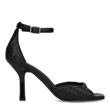 Zwarte sandalen met hak
