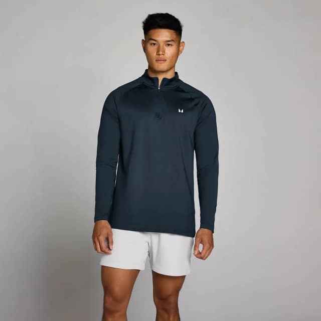 Myprotein MP Heren Training 1/4 Rits - Donker Marineblauw