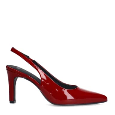 Manfield Rode Lakleren Slingbacks Met Naaldhak Van 9 Cm Met Gespsluiting