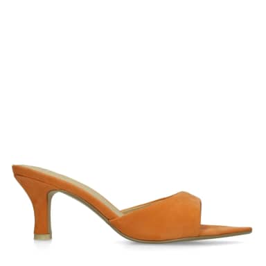 Manfield Manfield Oranje Suède Pumps Trechterhakvan 6 Cm