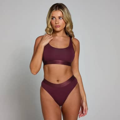 Myprotein MP bralette met ronde hals - Donkerbessenrood