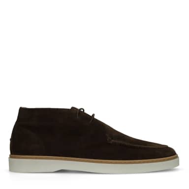 Manfield Bruine Suède Veterschoenen