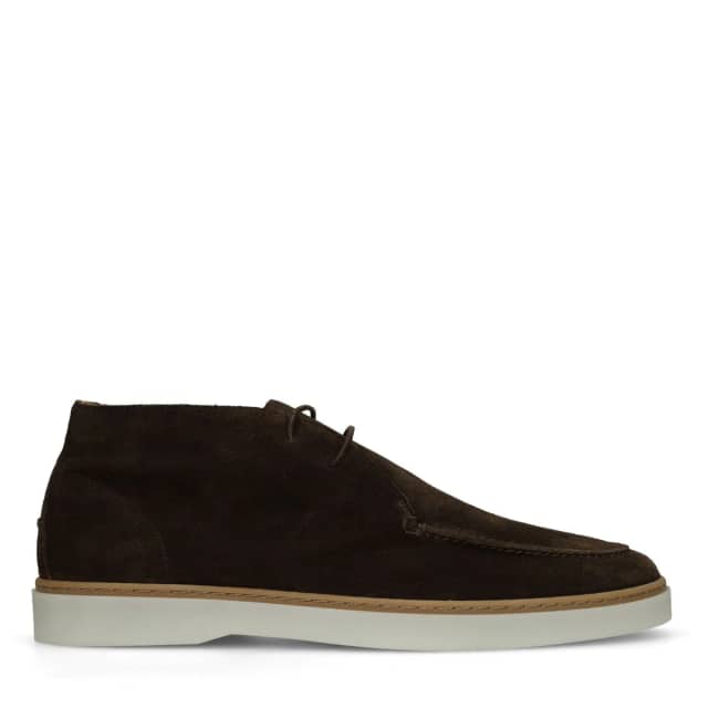 Manfield Bruine Suède Veterschoenen