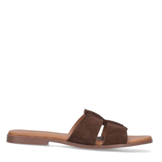 Manfield Bruine Suède Slippers