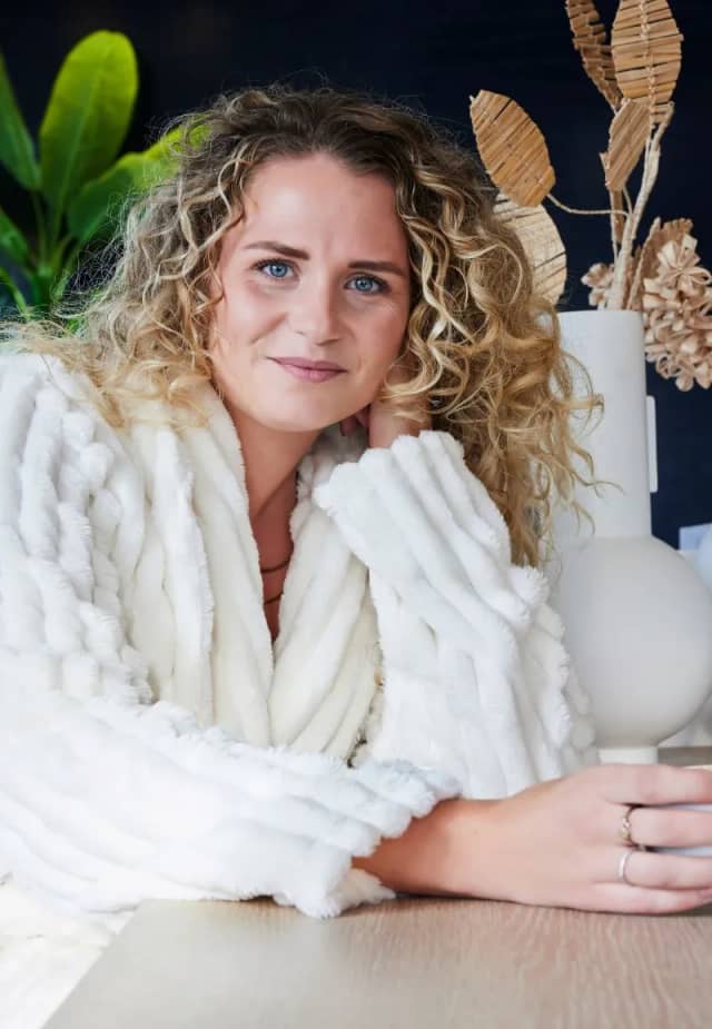 Relax Company Ribcord badjas fleece - sjaalkraag