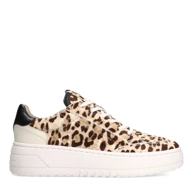 Manfield Leopard Sneakers Met Ponyhair Met Veters