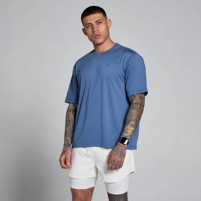 Myprotein MP Men's Hybrid Oversized Mesh T-Shirt - Slate Blue