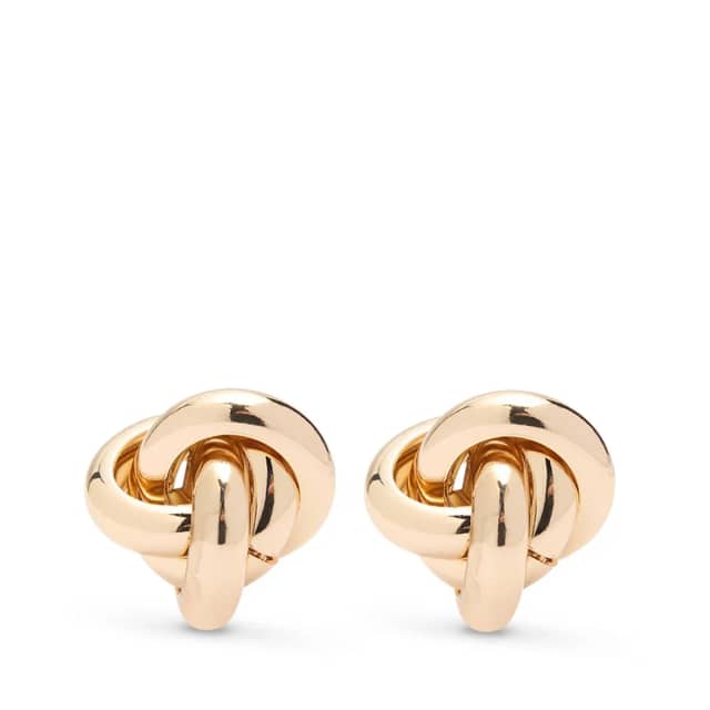 Manfield Goudkleurige Knot Oorbellen