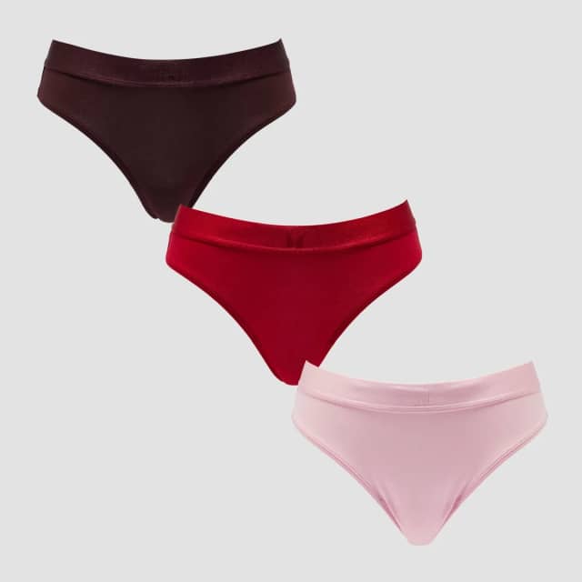 Myprotein MP Dames Mid Rise Bikini Slip (3-pack) - Blush/Roze Rood/Fudge