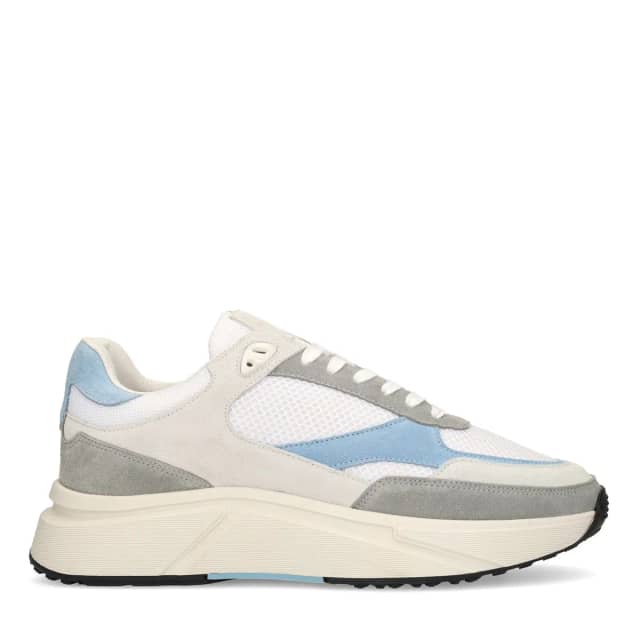 Manfield Grijze Suède Sneakers Met Veters