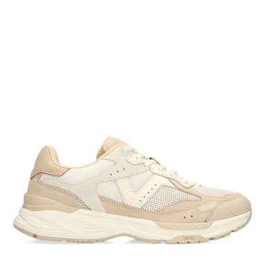 Van Lier Beige Cosmos Nubuck Sneakers Met Veters