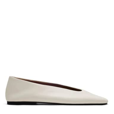 Off white leren ballerina's