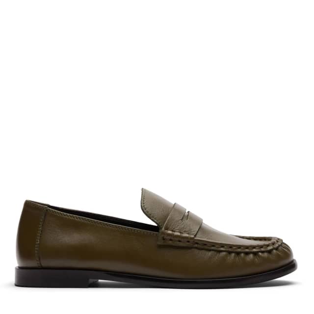 Sacha Groene leren loafers
