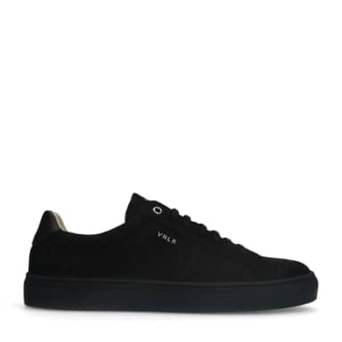 Van Lier Van Lier Zwarte Novara Nubuck Sneakers Met Veters