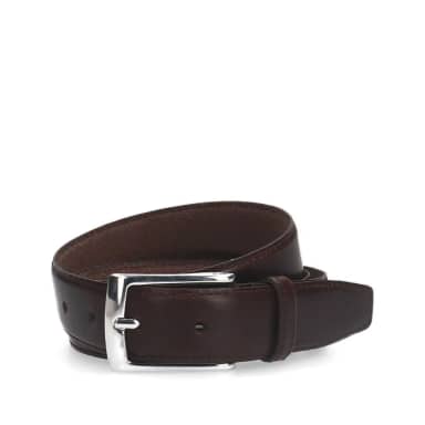 Manfield Manfield Donkerbruine Leren Riem