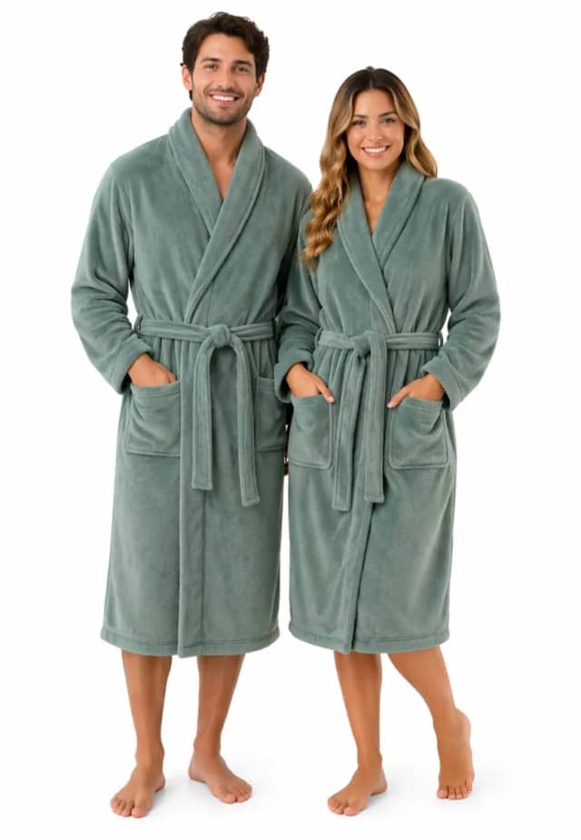 Relax Company Olijfgroene badjas fleece