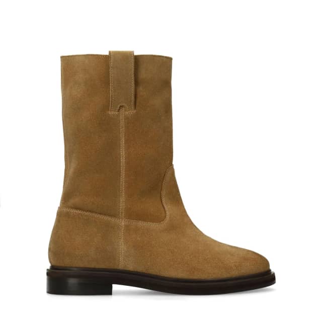 Sacha Beige suède enkellaarsjes