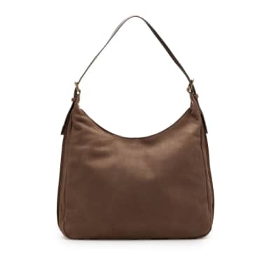 Manfield Taupe Suède Schoudertas Met Ritssluiting