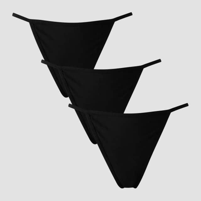 Myprotein MP middelhoge G-string voor dames (verpakking met 3 stuks) - Zwart