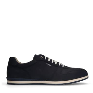 Van Lier Van Lier Blauwe Diego Nubuck Sneakers Met Veters