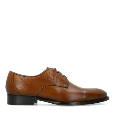 Manfield Manfield Cognac Leren Veterschoenen
