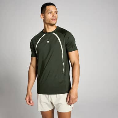 MP Heren Tempo Panel T-Shirt - Bosgroen