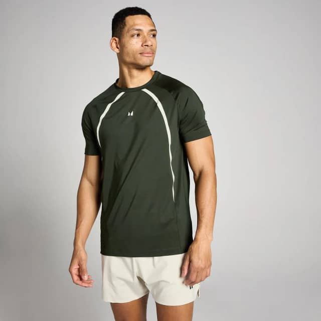 Myprotein MP Heren Tempo Panel T-Shirt - Bosgroen