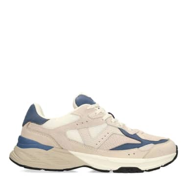 Van Lier Blauwe Cosmos Nubuck Sneakers Met Veters
