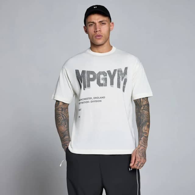 Myprotein MP Heren Lift Burnout Katoen Grafisch T-Shirt - Retro Wit