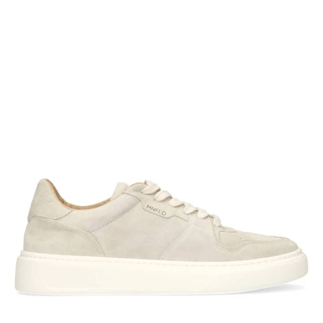 Manfield Licht Grijze Suède Sneakers Met Veters