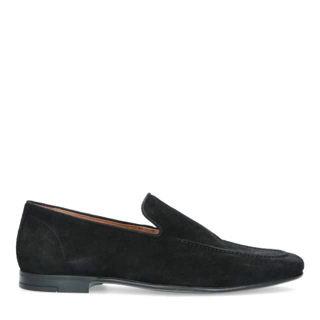 Manfield Zwarte Suède Loafers