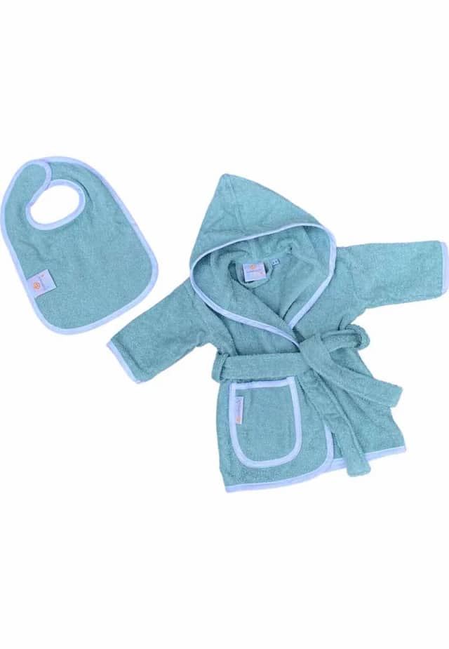 Badrock Baby badjas groen met capuchon