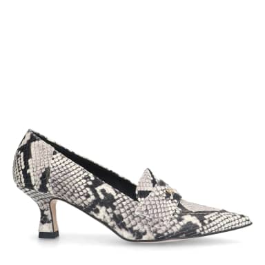 Manfield Slangenprint Leren Pumps Met Kitten Heel Van 6 Cm