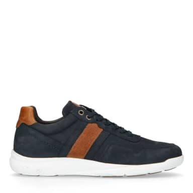 No Stress Donkerblauwe Lage Sneakers Met Veters