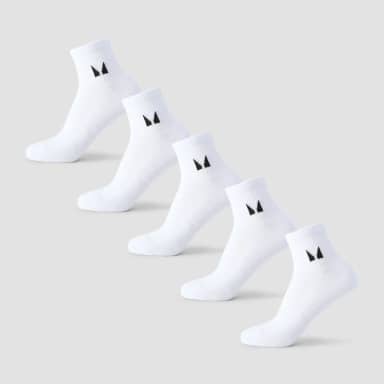 MP Unisex Enkelsokken (5 Stuks) - Wit - UK