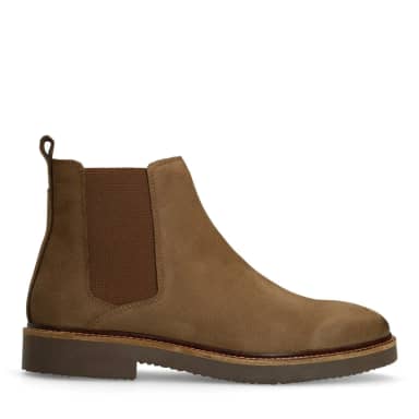Manfield Taupe Nubuck Chelsea Boots Met Ritssluiting