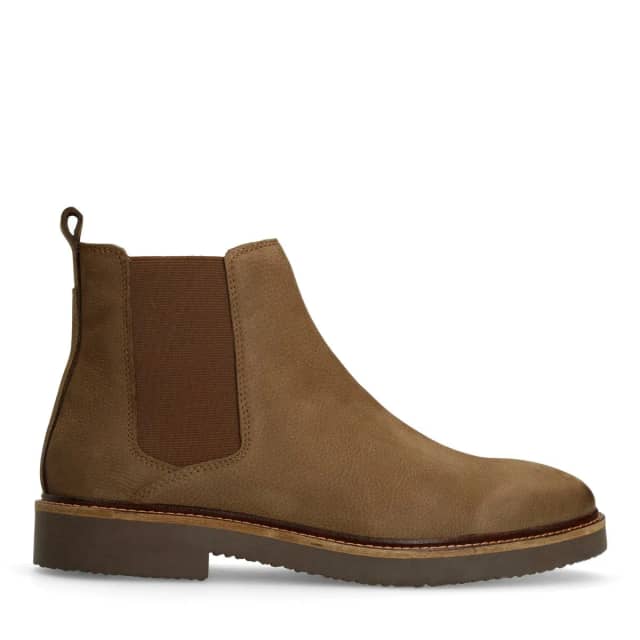 Manfield Taupe Nubuck Chelsea Boots Met Ritssluiting