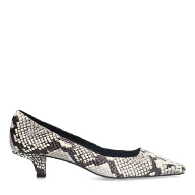 Manfield Leren Slangenprint Pumps Met Lage Hak Van 3 Cm