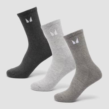 MP Unisex Crew Socks (3 Pack) - Grey - UK