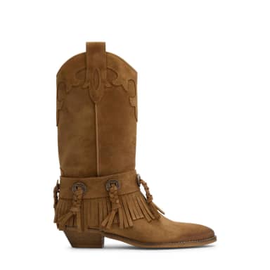 Beige suède cowboylaarzen
